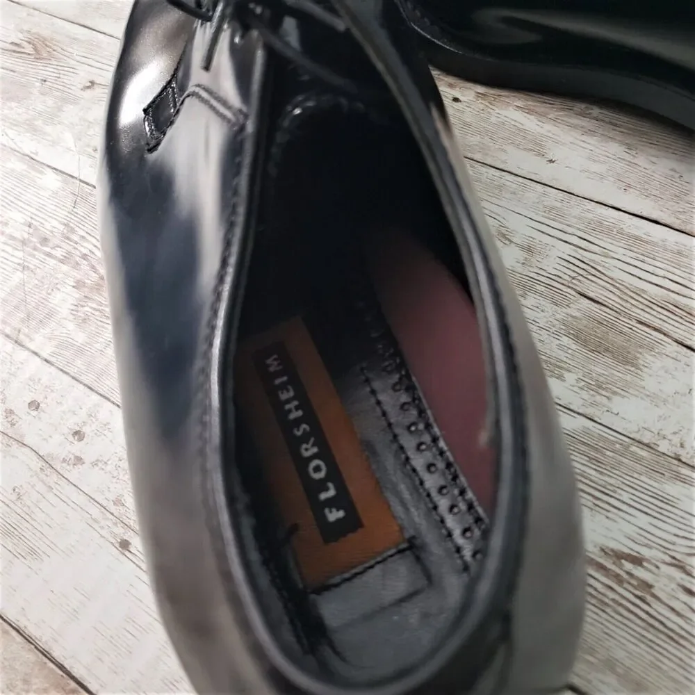 Florsheim Men's Derby Leather Black **One Shoe is Size 7.5, One is Size 8** - Picture 6 of 10